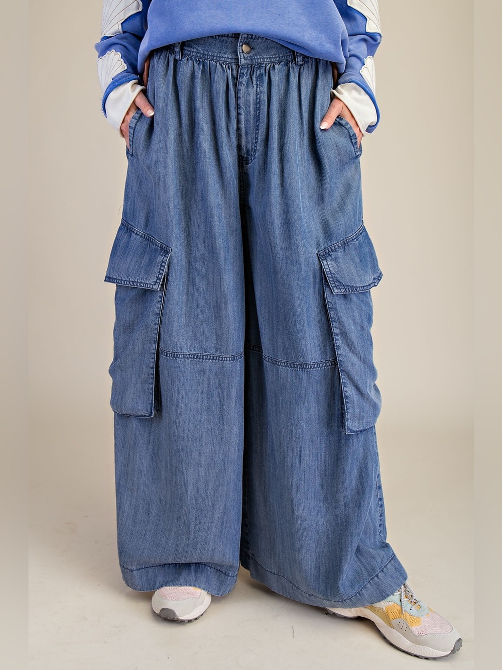 #161 New! Wide-Leg Cargo Denim Jeans
